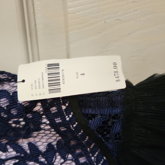 Anthropologie Navy Blue Dusk Lace Midi Dress NWT Sz 4 - Picture 4 of 5